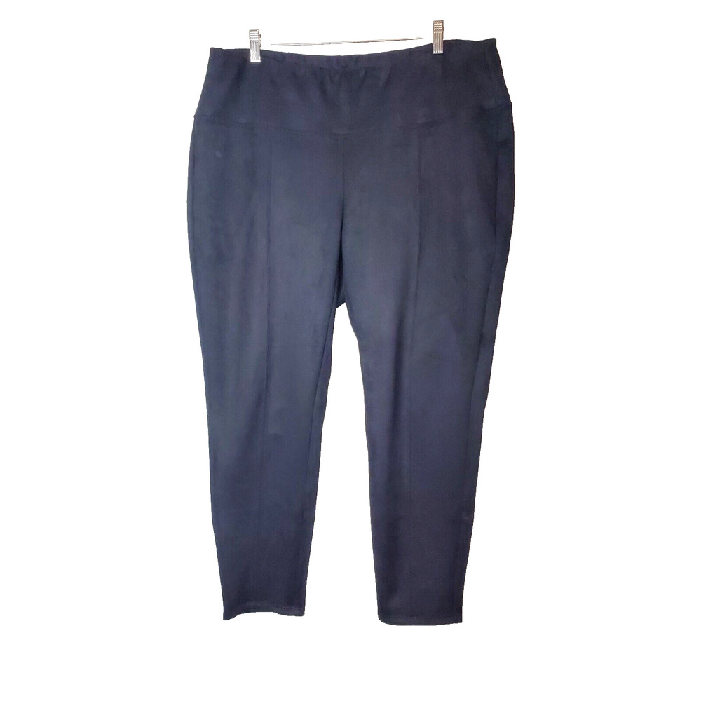 J. JILL 2X Women's Wearever Collection Pants‎ Plus Size Black Faux Suede Skinny